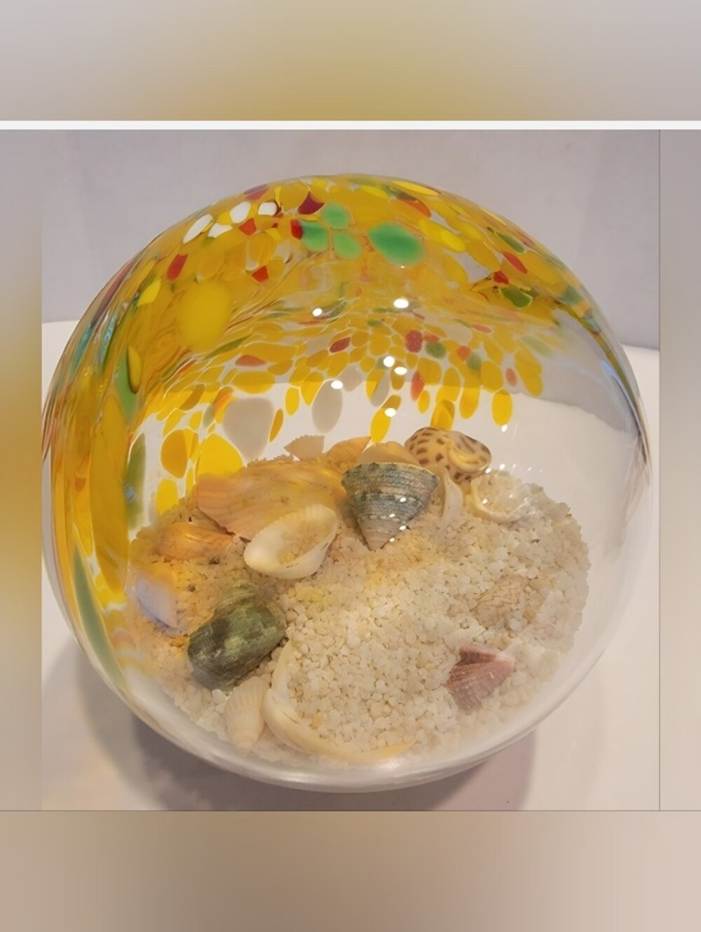 Handblown Rainbow Glass Sea Globe by Global Village Glass Studio Seattle